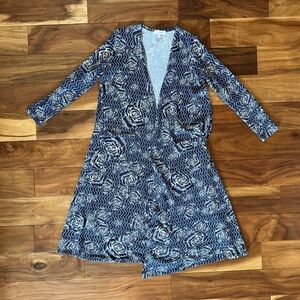 LuLaRoe Blue and White Floral Cardigan Sarah size Small